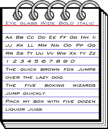 Eye glass Wide Bold Italic animated font preview Eye glass Wide Bold Italic animated font preview