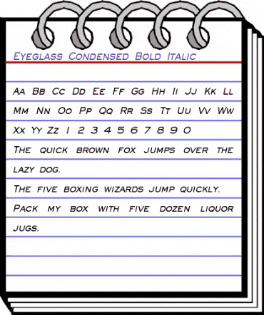 Eyeglass-Condensed Bold Italic animated font preview Eyeglass-Condensed Bold Italic animated font preview