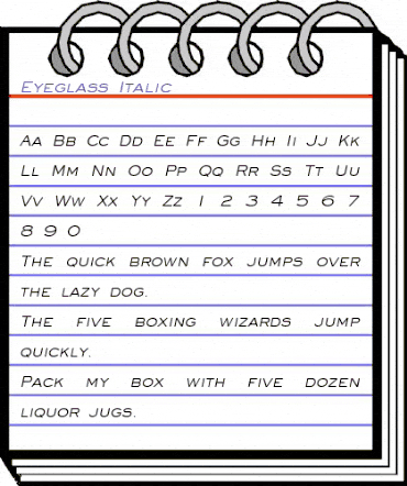 Eyeglass Italic animated font preview Eyeglass Italic animated font preview