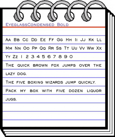 EyeglassCondensed Bold animated font preview EyeglassCondensed Bold animated font preview