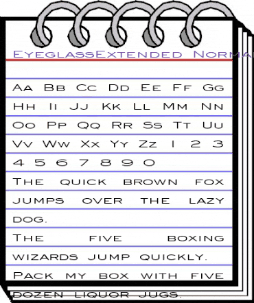 EyeglassExtended Normal animated font preview