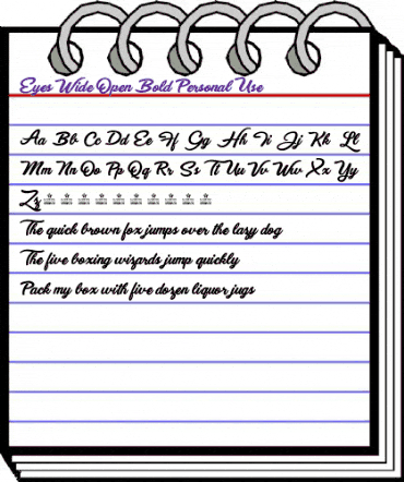 Eyes Wide Open Bold Personal Us Regular animated font preview Eyes Wide Open Bold Personal Us Regular animated font preview