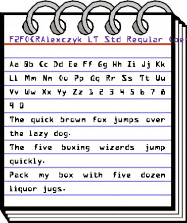F2FOCRAlexczyk LT Std Regular Regular animated font preview