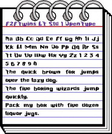 F2FTwins LT Std Regular animated font preview