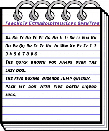 FagoNoTf ExtraBoldItalicCaps animated font preview