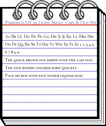 Fairfield LH LightSC Regular animated font preview