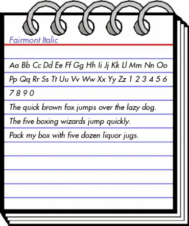 Fairmont-Italic Regular animated font preview