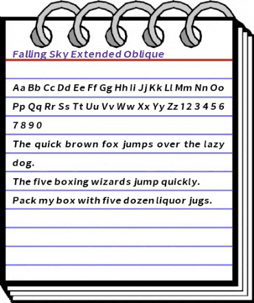 Falling Sky ExtObl animated font preview Falling Sky ExtObl animated font preview