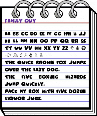 Family Guy Regular animated font preview