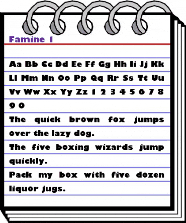 Famine 1 Regular animated font preview