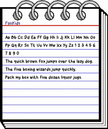 FanKids Regular animated font preview