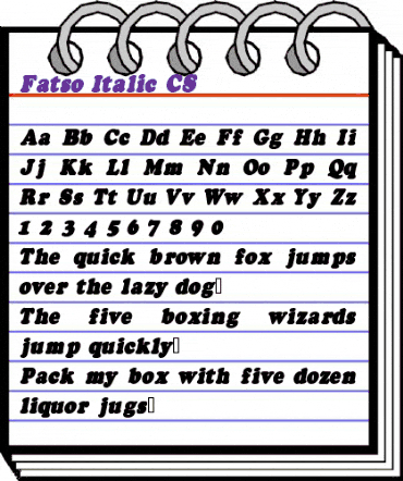 Fatso Italic CS animated font preview