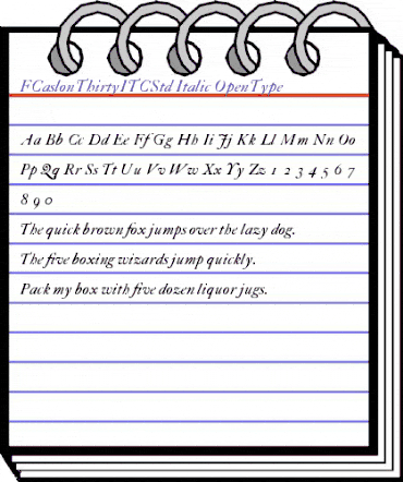 FCaslon Thirty ITC Std Italic animated font preview FCaslon Thirty ITC Std Italic animated font preview