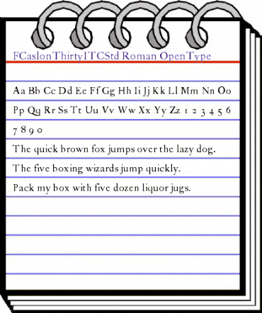 FCaslon Thirty ITC Std Regular animated font preview FCaslon Thirty ITC Std Regular animated font preview