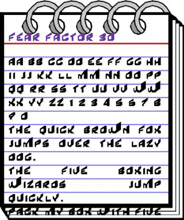 Fear Factor '3D' Regular animated font preview Fear Factor '3D' Regular animated font preview