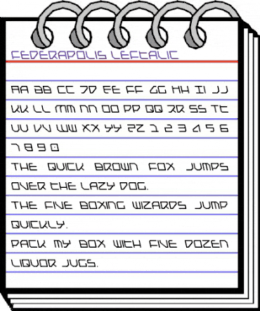 Federapolis Leftalic Regular animated font preview