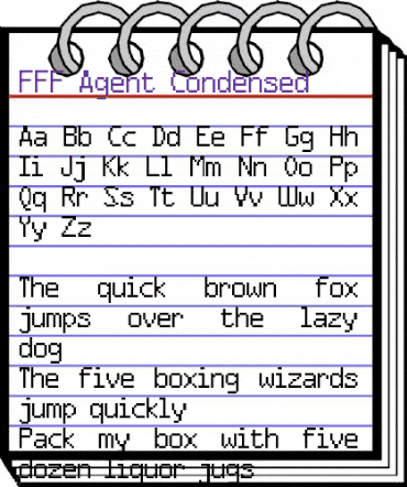 FFF Agent Condensed Regular animated font preview