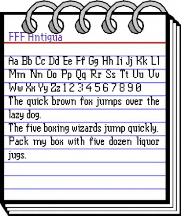 FFF Antigua Regular animated font preview