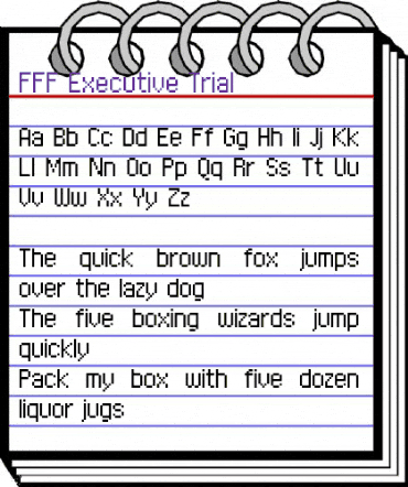 FFF Executive Trial Regular animated font preview