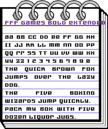FFF Games Bold Extended Regular animated font preview