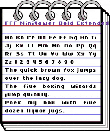 FFF Minitower Bold Extended Regular animated font preview