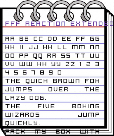 FFF Reaction Extended Regular animated font preview
