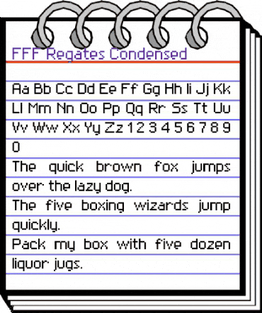 FFF Regates Condensed Regular animated font preview