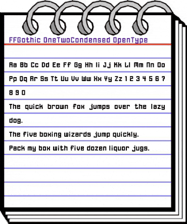FFGothic OneTwoCondensed animated font preview