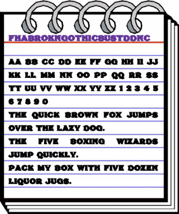 FHA Brokn Gothic BustdD NC Regular animated font preview