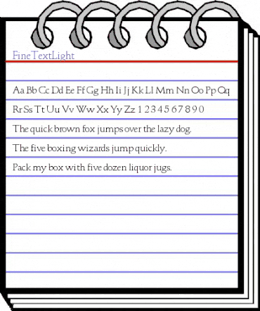 FineTextLight Regular animated font preview