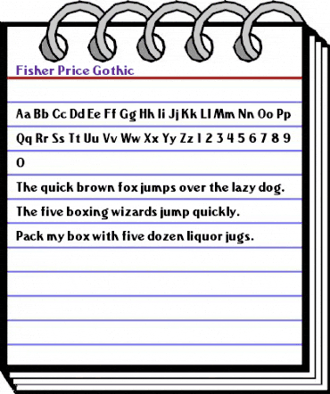 Fisher-Price Gothic Regular animated font preview