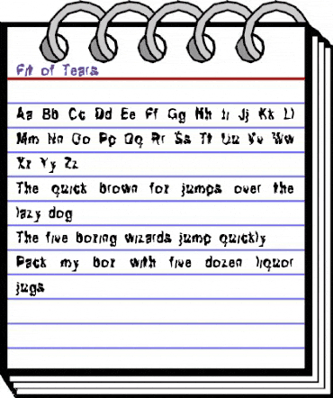 Fit of Tears Regular animated font preview