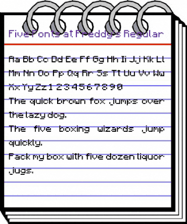 Five Fonts at Freddy's Regular animated font preview