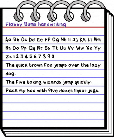 Flabby Bums handwriting Regular animated font preview
