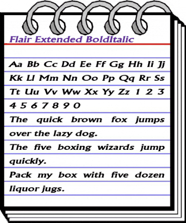 Flair Extended BoldItalic animated font preview
