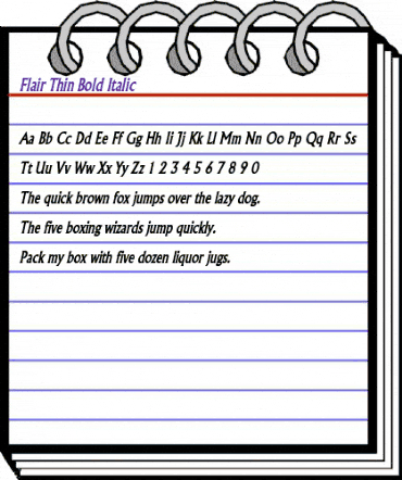 Flair Thin Bold Italic animated font preview Flair Thin Bold Italic animated font preview