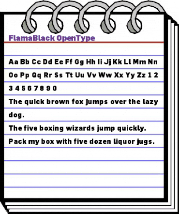 FlamaBlack Regular animated font preview