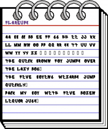 FLAREUPS Regular animated font preview