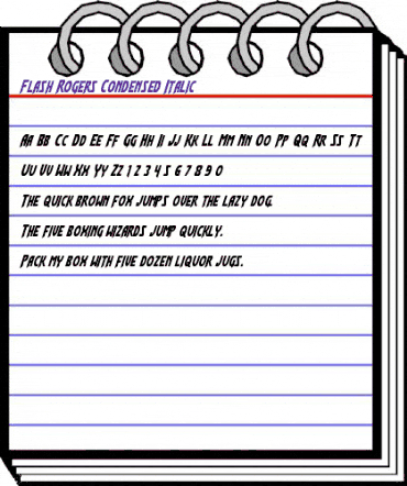 Flash Rogers Condensed Italic Condensed Italic animated font preview