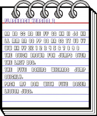 Flashback version 3 Regular animated font preview