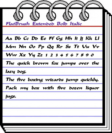 FlatBrush-Extended Bold Italic animated font preview FlatBrush-Extended Bold Italic animated font preview