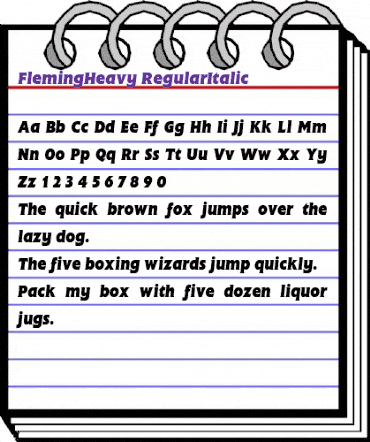 FlemingHeavy RegularItalic animated font preview