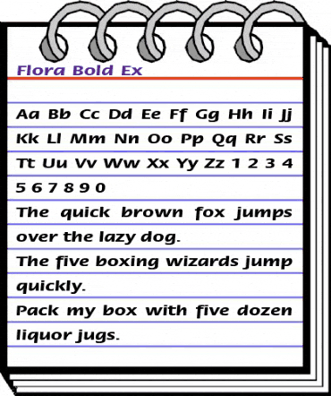 Flora-Bold Ex Regular animated font preview