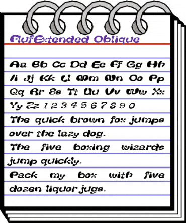 FlufExtended Oblique animated font preview FlufExtended Oblique animated font preview