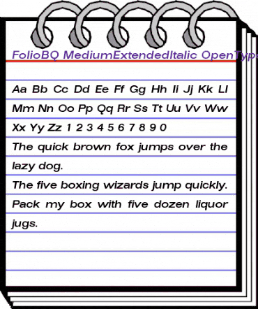 Folio BQ Regular animated font preview
