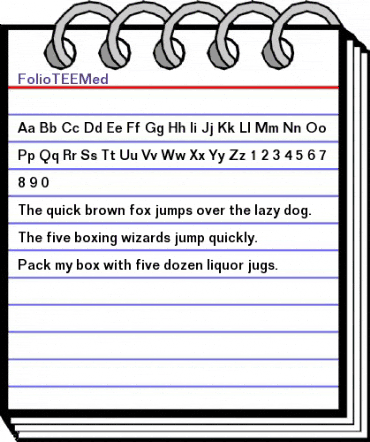 FolioTEEMed Regular animated font preview