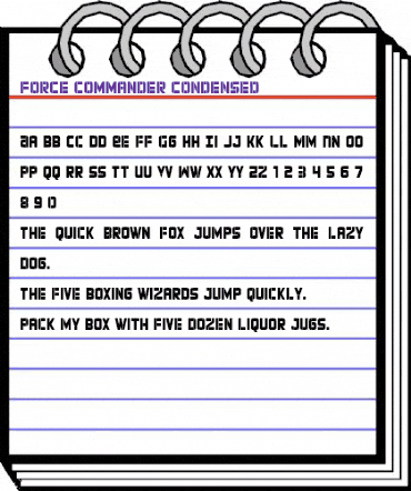 Force Commander Condensed Condensed animated font preview