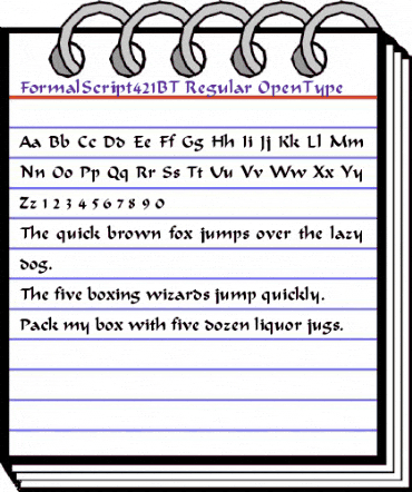 Formal Script 421 Regular animated font preview