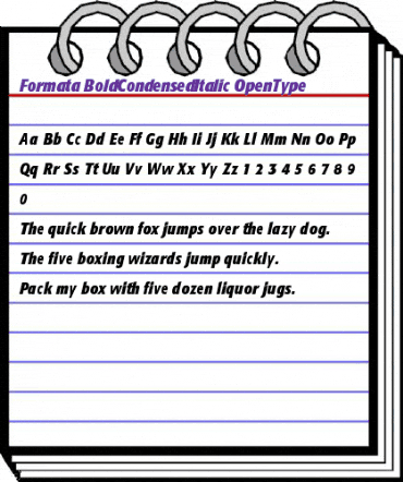 Formata Bold Condensed Italic animated font preview