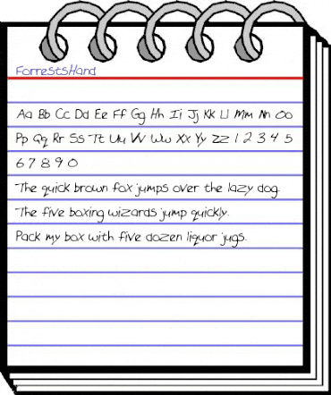 ForrestsHand Regular animated font preview